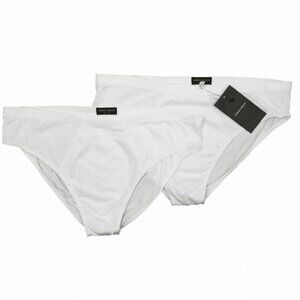 NEW Lot of 2 Pair Giorgio Armani Briefs Underwear! e 48 Small White Cotton Italy